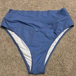PINK High rise blue bikini bottoms